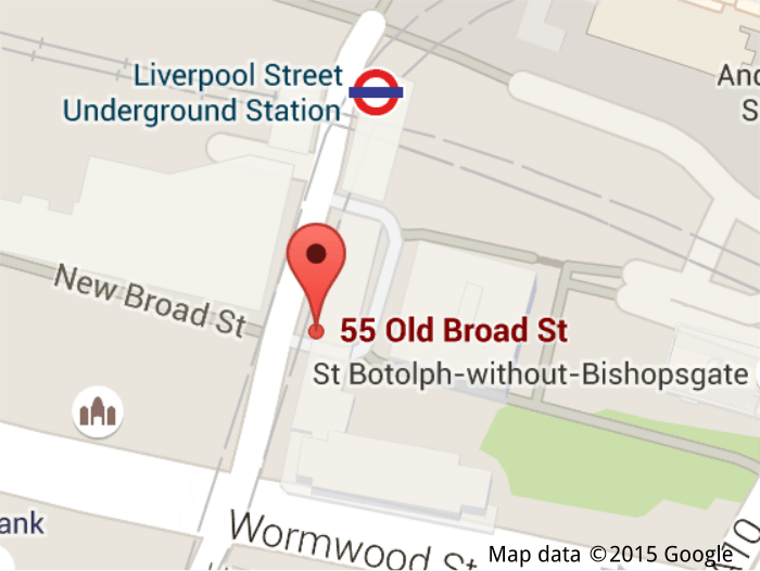 Map data ©2015 Google 55 Old Broad Street, EC2M 1RX, London